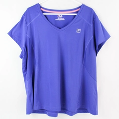 FILA Sport Indigo Blue V-Neck Activewear T-Shirt Women's Plus Size 2X