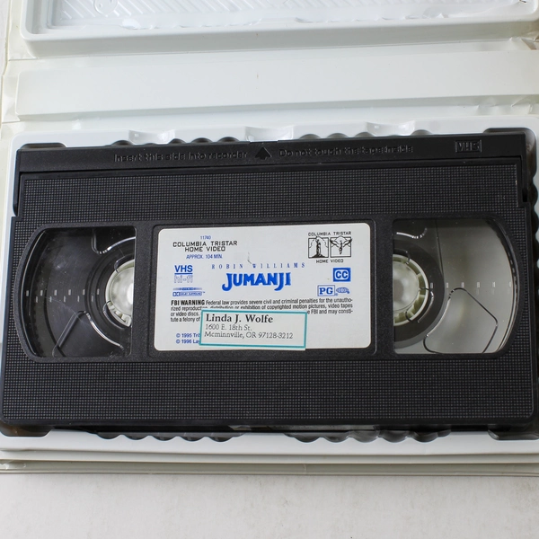 Jumanji VHS 1996 Clamshell TriStar Pictures Robin Williams Rated PG Family