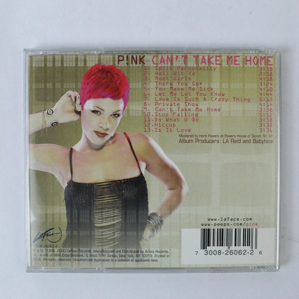 P!nk Can't Take Me Home CD 2000 LaFace Records Hip Hop Funk Pre-Owned
