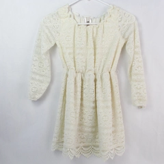 Route 66 Cream-Colored Lace Dress Girls Size Medium 7/8