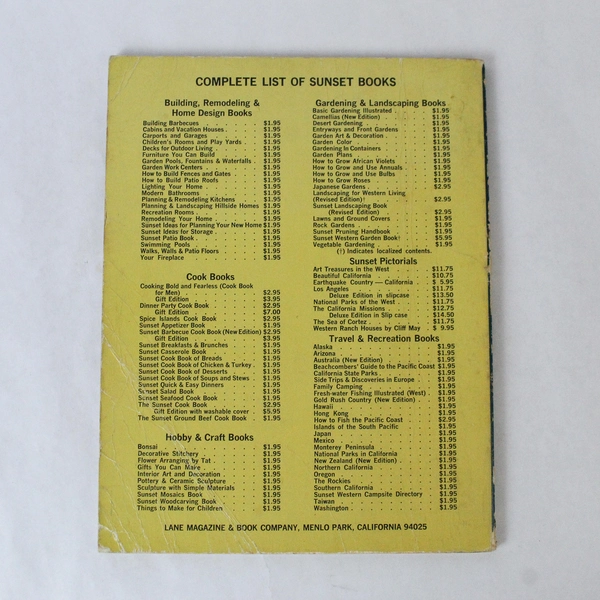 Sunset Garden Pools Fountains and Waterfalls Lane Book Company 1968 PB