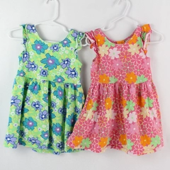 Lot of 2 Kidgets Multicolor Flower Print Baby Girls Dresses Size 24M