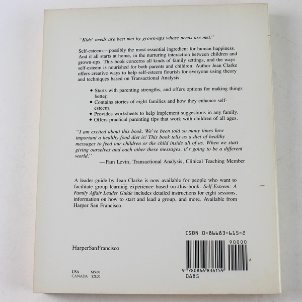 Self-Esteem A Family Affair by Jean I. Clarke 1978 Paperback