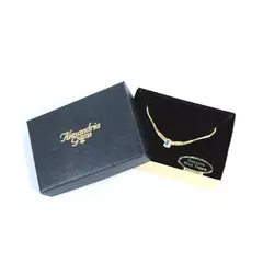 Alexandria Gems Gold Tone Blue Topaz And Cubic Zirconia Necklace 18.75 Inch