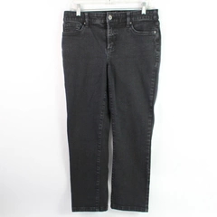 St. John's Bay Black Straight Leg Mid Rise Skinny Jeans Women's Size 8 
