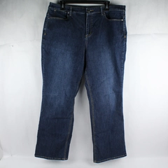 Christopher & Banks Women's Petite Classic Fit Straight Dark Blue Jeans Sz 14P 