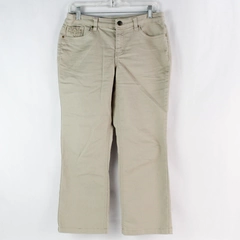Christopher & Banks Women's Beige Straight Leg Embroidered Jeans Size 4