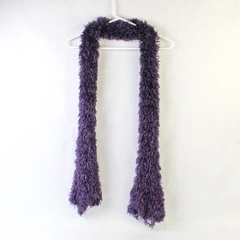 Fuzzy Purple Tube Scarf Fashion Accessory 69" Long