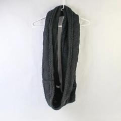 JustFab Black Knitted Infinity Scarf 30" Diameter
