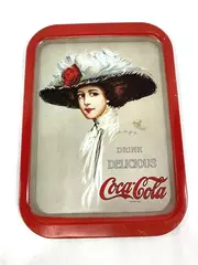 Vintage Coca-Cola Girl Tin Tray by Hamilton King 1910 Collectible Art