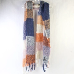 Steve Madden Multicolor Checkered Fringe Scarf Shawl Wrap One Size