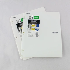 Lot of 2 Mead Five Star X-597 2 Pocket Folders Snap In Binder School White  