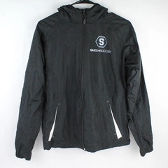 Sport-Tek Saxon Soccer Black Full-Zip Hooded Windbreaker Women's Size Small
