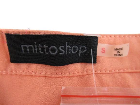 Mittoshop Candy Coated Shirt Dress Salmon Women's Small Drawstring Closure Tags