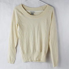 Banana Republic Women's Sweater Cream Long Sleeve Fitted Size Medium