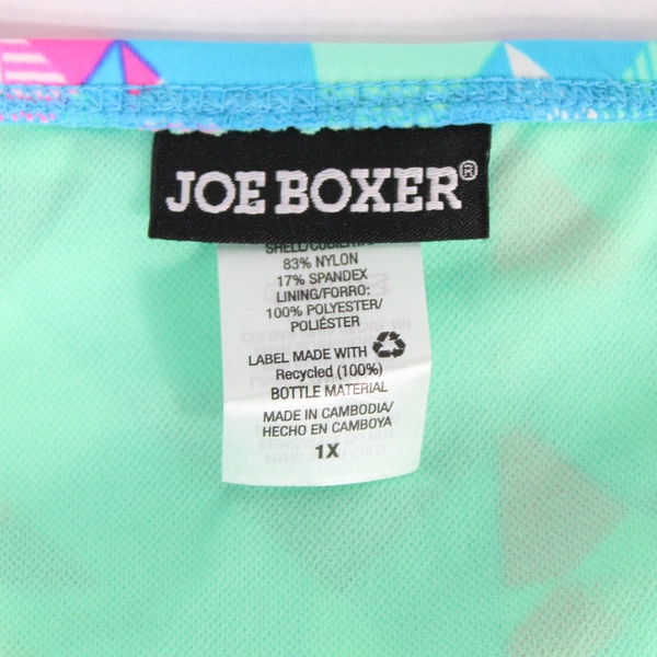 Joe Boxer Bikini Bottoms Women's Plus Size 1X Blue White Neon Pink Purple