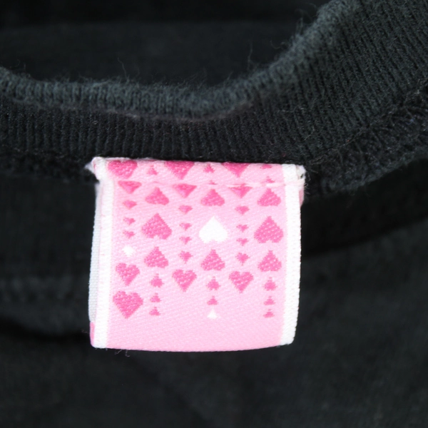 Unbranded Shirt Top Girl's Size XXL Black Heart Rhinestones Accent Long Sleeves