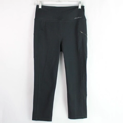 Eddie Bauer Women's Black Athletic Capri Leggings Size Medium Zip Up Pocket