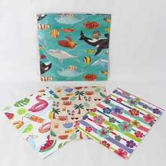 Lot of 4 Summer Fun Design Birthday Gift Wrap Sheets 30x20