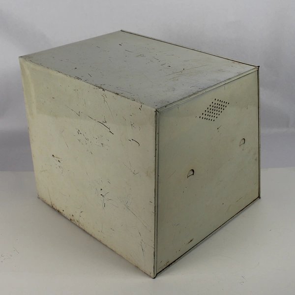 Vintage Aluminum Bread Box With Farm Illustrations Two Holders 13 X 12