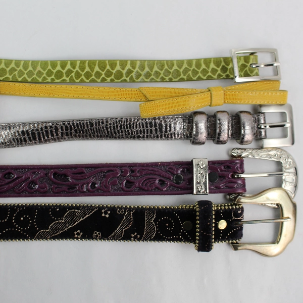 Lot of 5 Women's Skinny Belts Various Colors and Styles