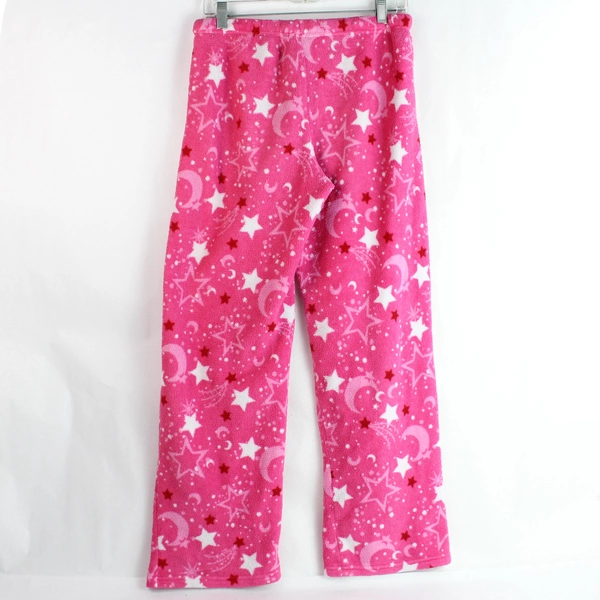 Faded Glory Pajama Pants Women's Size M Pink White Stars Drawstring Elastic Wst