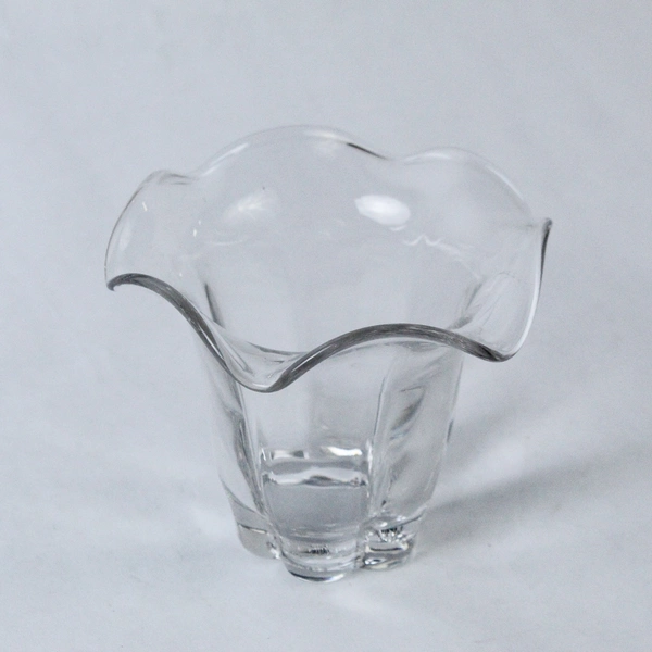Vintage Duncan Miller Canterbury Crimped Rim Clear Glass Vase 4 Inch Home Decor