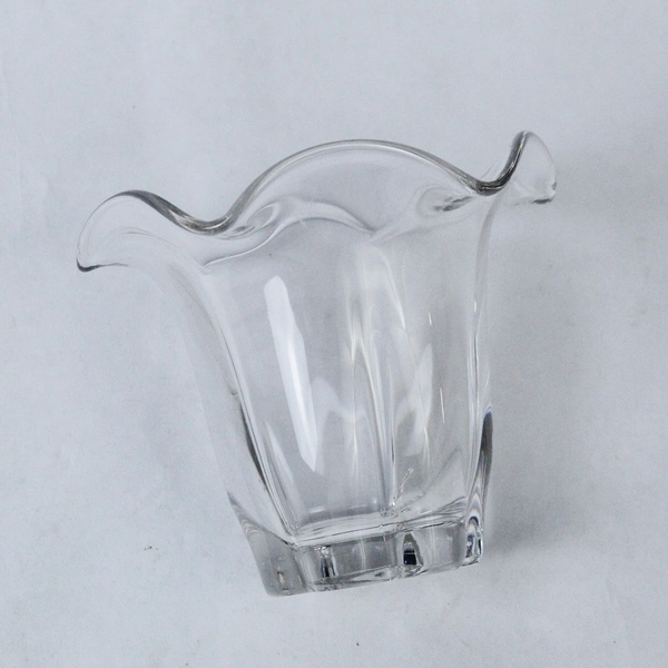 Vintage Duncan Miller Canterbury Crimped Rim Clear Glass Vase 4 Inch Home Decor