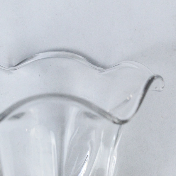 Vintage Duncan Miller Canterbury Crimped Rim Clear Glass Vase 4 Inch Home Decor