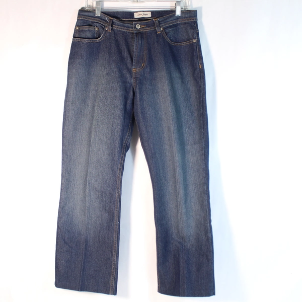 Zena Jeans Blue Women's Size 10 Straight Leg 5 Pocket Design Stitching Accent