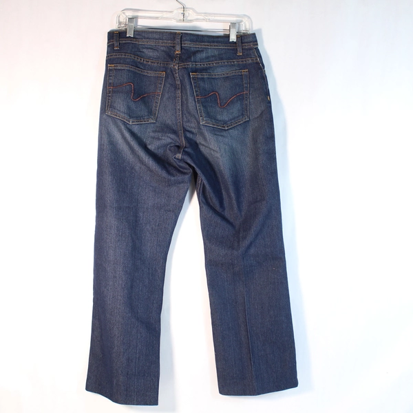 Zena Jeans Blue Women's Size 10 Straight Leg 5 Pocket Design Stitching Accent