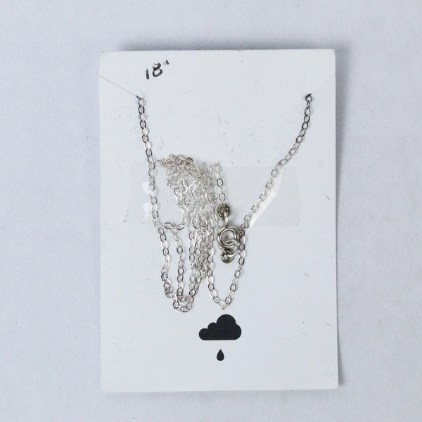 Lot of 2 The Lovely Raindrop Infinity 18" Chain Necklace Silver Toned
