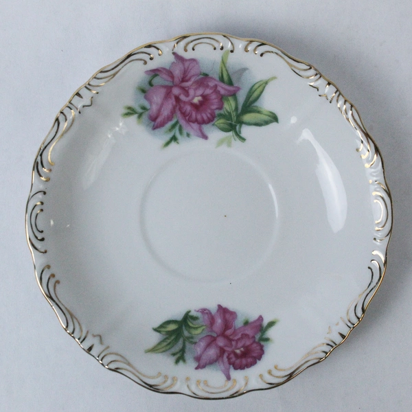 Vintage Sterling China Pink Daffodil Teacup and Saucer
