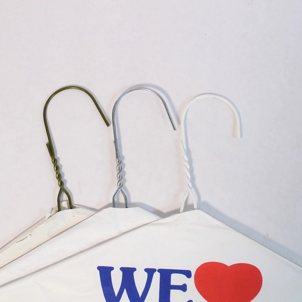 Lot of 10 Metal Wire Hangers with Paper Support 16x8.25 Home Organization