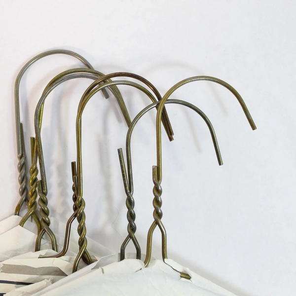 Lot of 10 Metal Wire Hangers with Paper Support 16x8.25 Home Organization