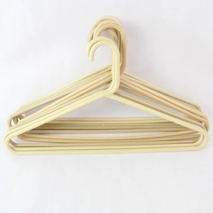 Lot of 10 Taupe Tan Beige Tubular Plastic Hangers Standard Adult Size