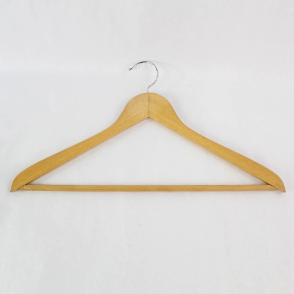 Lot of 5 Curved Wooden Suit Coat Hangers for Closet Storage