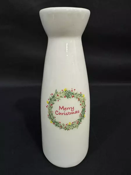 Christmas 3 Piece Vase And Artificial Flower Set Merry Love Hope Small Med Large