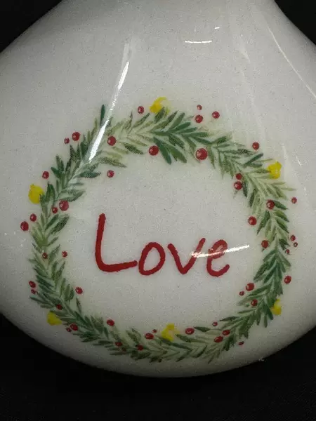 Christmas 3 Piece Vase And Artificial Flower Set Merry Love Hope Small Med Large
