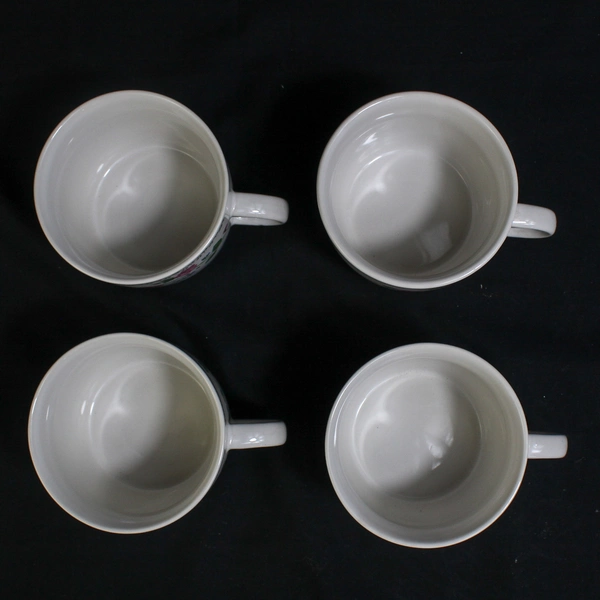 Lot Of 4 Vintage English Garden 225 Stoneware Coffee Cups Mugs Kitchen