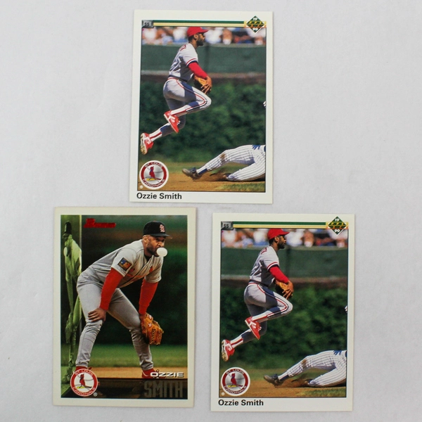 Lot of 10 Ozzie Smith Cardinals Cards Leaf Bowman Select Upper Deck Topps
