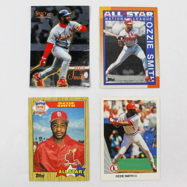 Lot of 10 Ozzie Smith Cardinals Cards Leaf Bowman Select Upper Deck Topps