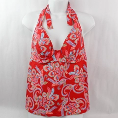 Sunsets Tankini Swimwear Top Women's Size 34E 32F 30G Sun Bathing Beach Pool Tag