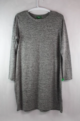 Dip Midi Dress XL Gray Heathered Casual Long Sleeve Round Neck Very Good