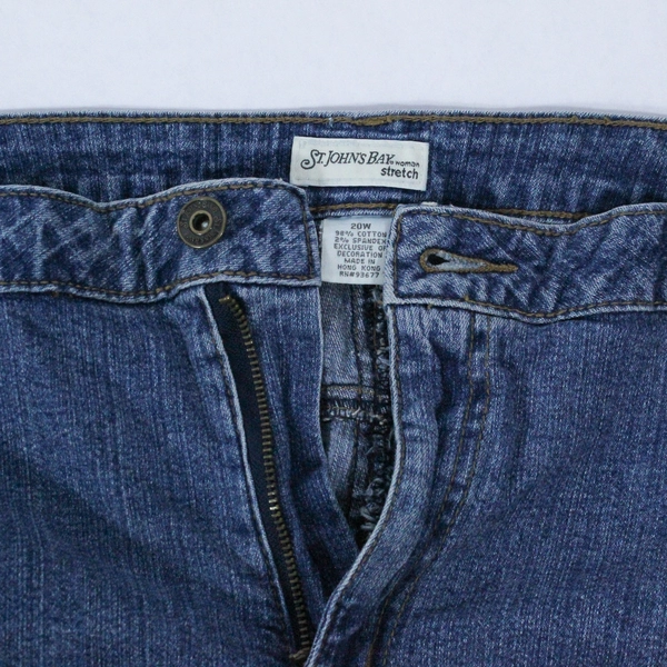 St. John's Bay Cropped Blue Jeans Women's Plus Size 20W 5 Pocket Capri Cuffed