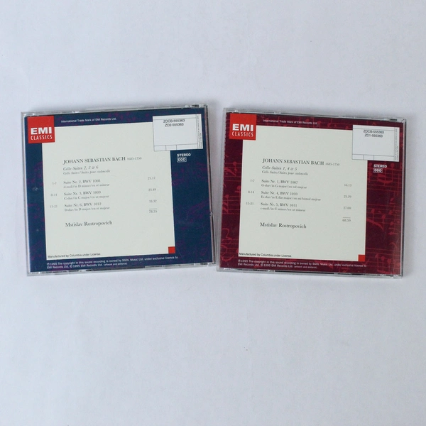 Box Set J.S. Bach Cello-Suiten Mstislav Rostropovich CD Album 1995 EMI Classical