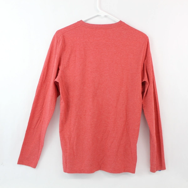 Russell Men's Heather Red Long Sleeve T-Shirt Size M Poly Blend Good Condition