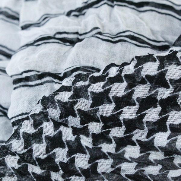 Lot of 4 Black White Gray Scarf Shawls Lightweight Dots Animal Pattern Stripes