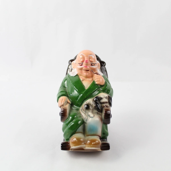 Vintage Ceranaster Ceramic Old Man In Rockers Retirement Fund Bank
