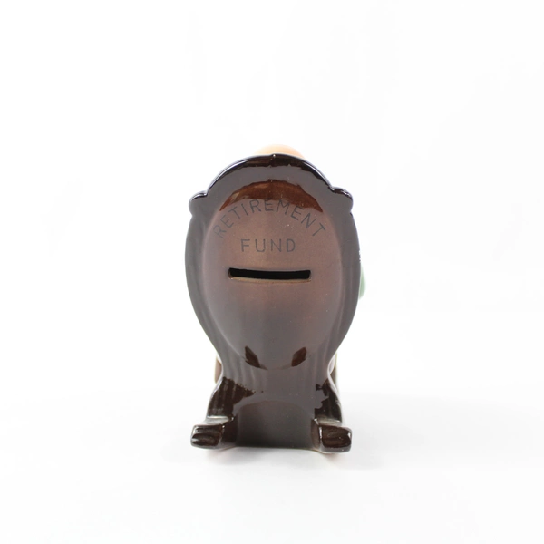 Vintage Ceranaster Ceramic Old Man In Rockers Retirement Fund Bank